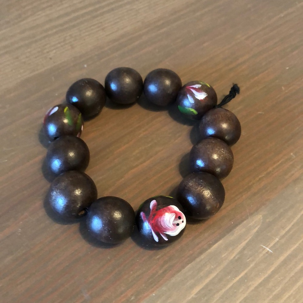 🌸Hand-painted Wood Bead Bracelet
